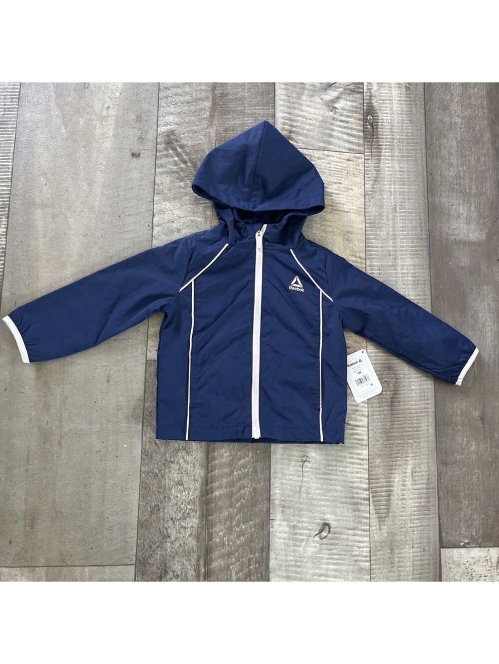 Reebok toddler "Lil Wanderer" zip-up jacket Blue Size 18M Windbreaker NEW w/ Tag